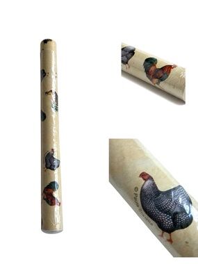 Vintage Contact Paper Adhesive Shelf Liner Chicken Rooster Farmhouse 18”x24’READ